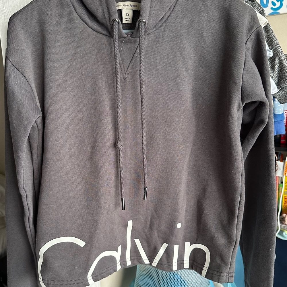 Calvin Klein Jeans Gray Hooded Sweatshirt